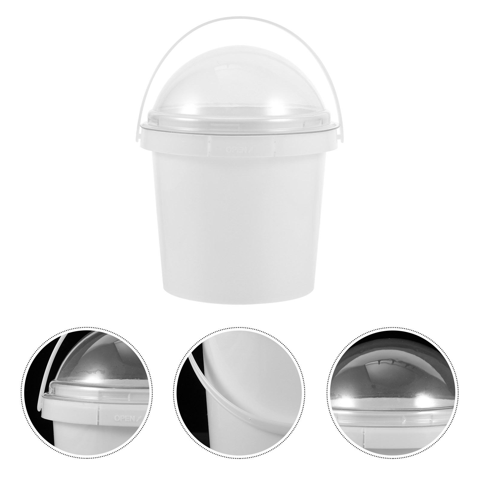 Home Cinema Food - 5Pcs Clear Plastic Popcorn Bucket with