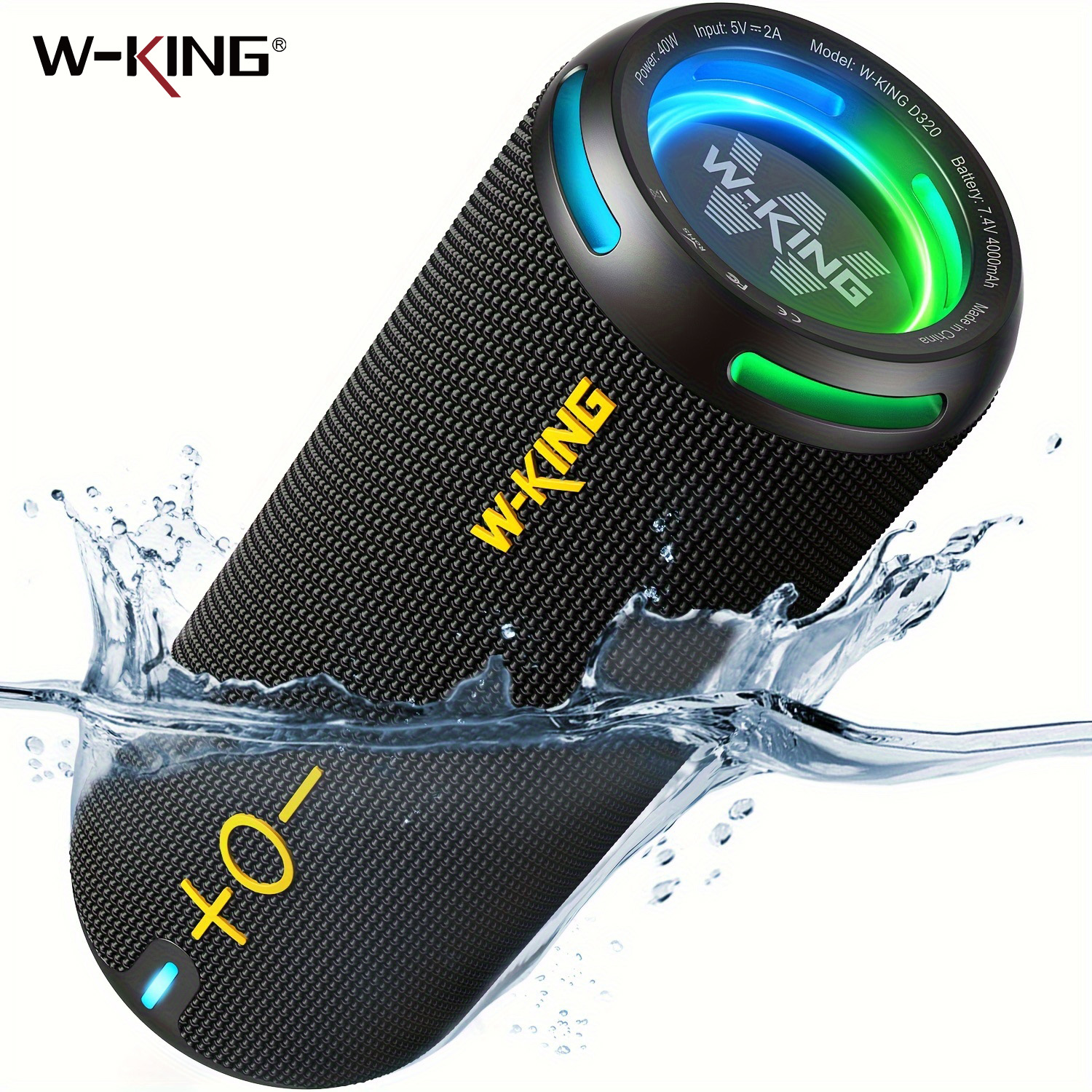 Home Cinema Audio System - W-KING D320 40W Portable Speaker, IP67
