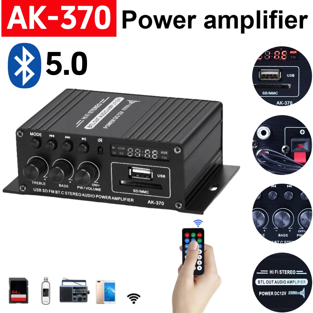 AK-370 Bluetooth Amplifier Pow - Genius Home Cinema บทวิจารณ์และราคา