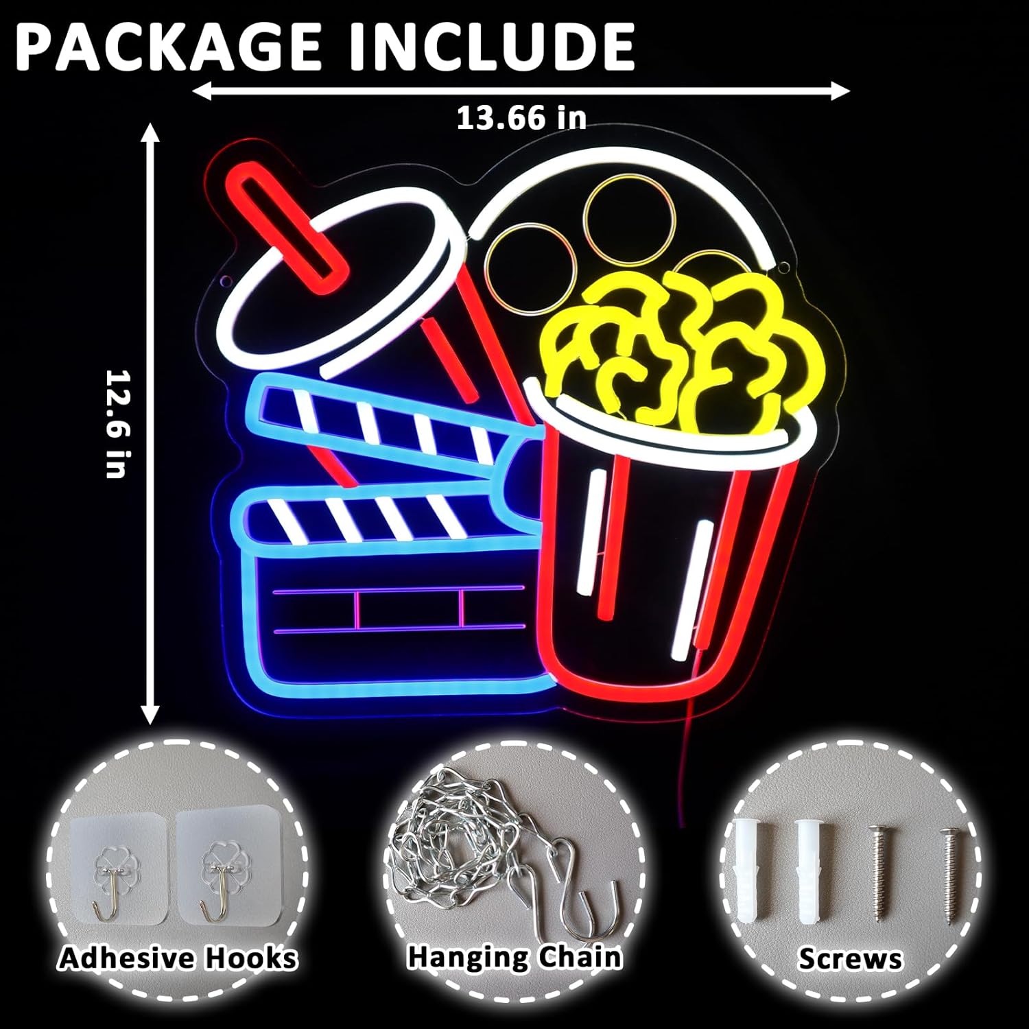 Cinema Neon Sign Art Wall Ligh - Home Cinema Wall Lights บทวิจารณ์และราคา