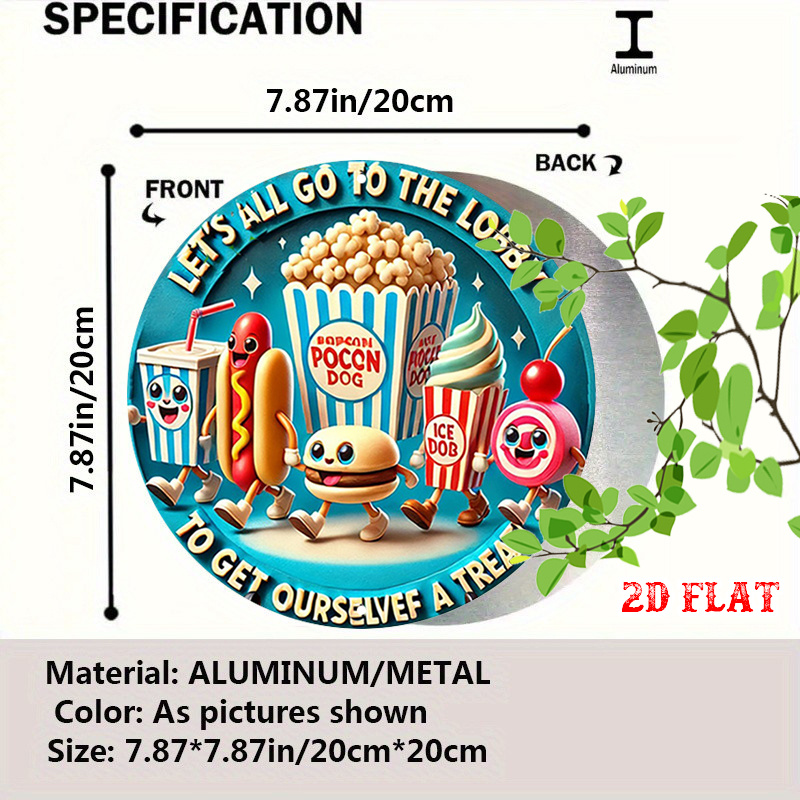 2D Flat Round Metal Sign Vinta - Home Cinema Food บทวิจารณ์และราคา