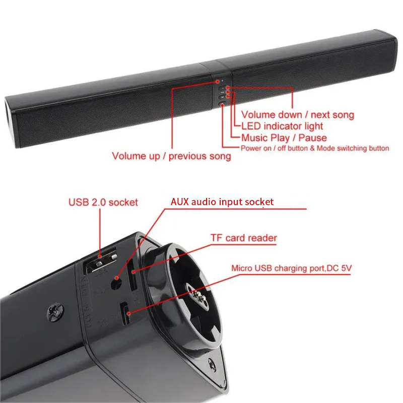 Powerful Soundbar Sound Radio  - Home Cinema Audio System บทวิจารณ์และราคา