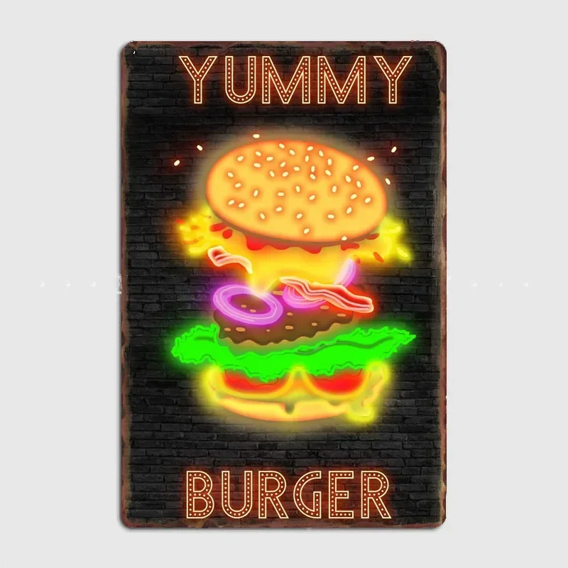BURGER Food Neon Sign Metal Si - Home Cinema Food บทวิจารณ์และราคา