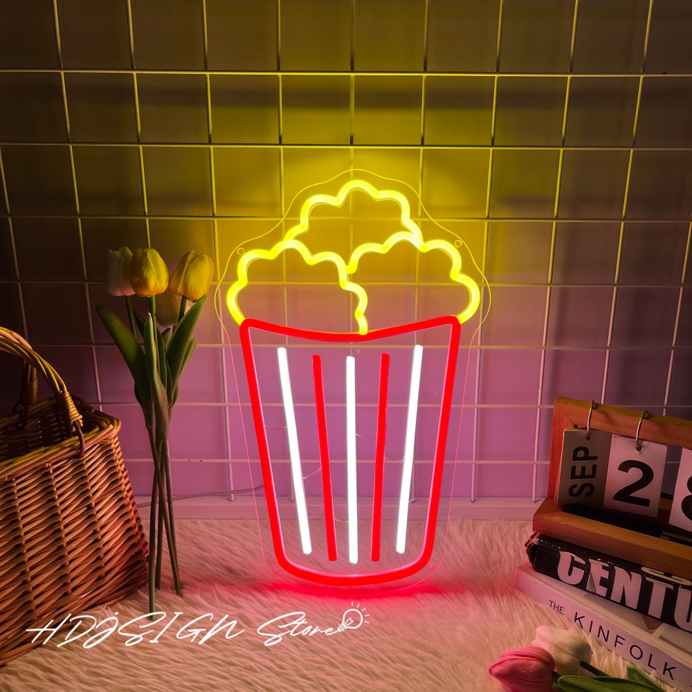 Neon Sign Popcorn Led Lighting - Home Cinema Wall Lights บทวิจารณ์และราคา
