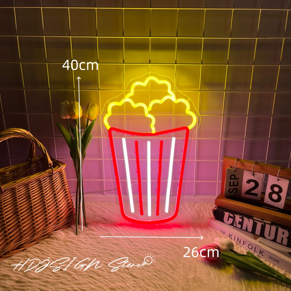 Neon Sign Popcorn Led Lighting - Home Cinema Wall Lights บทวิจารณ์และราคา