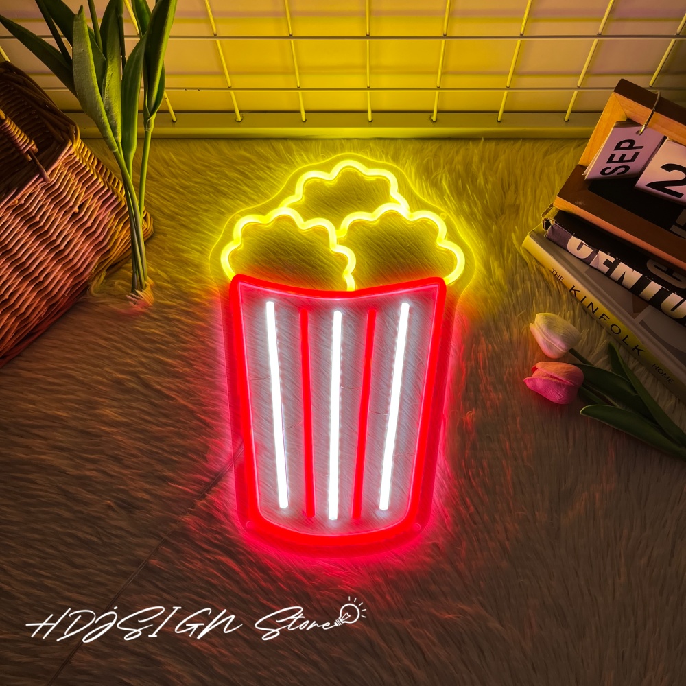 Neon Sign Popcorn Led Lighting - Home Cinema Wall Lights บทวิจารณ์และราคา