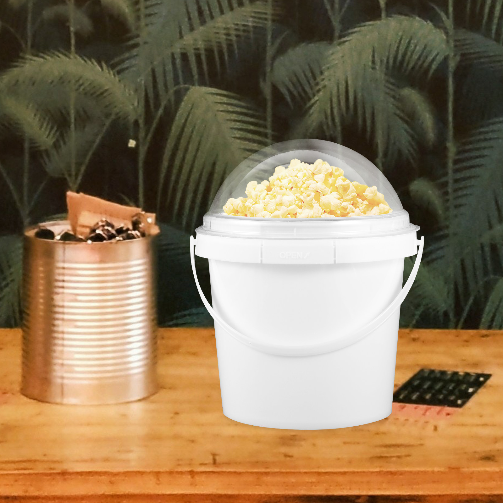 5Pcs Clear Plastic Popcorn Buc - Home Cinema Food บทวิจารณ์และราคา