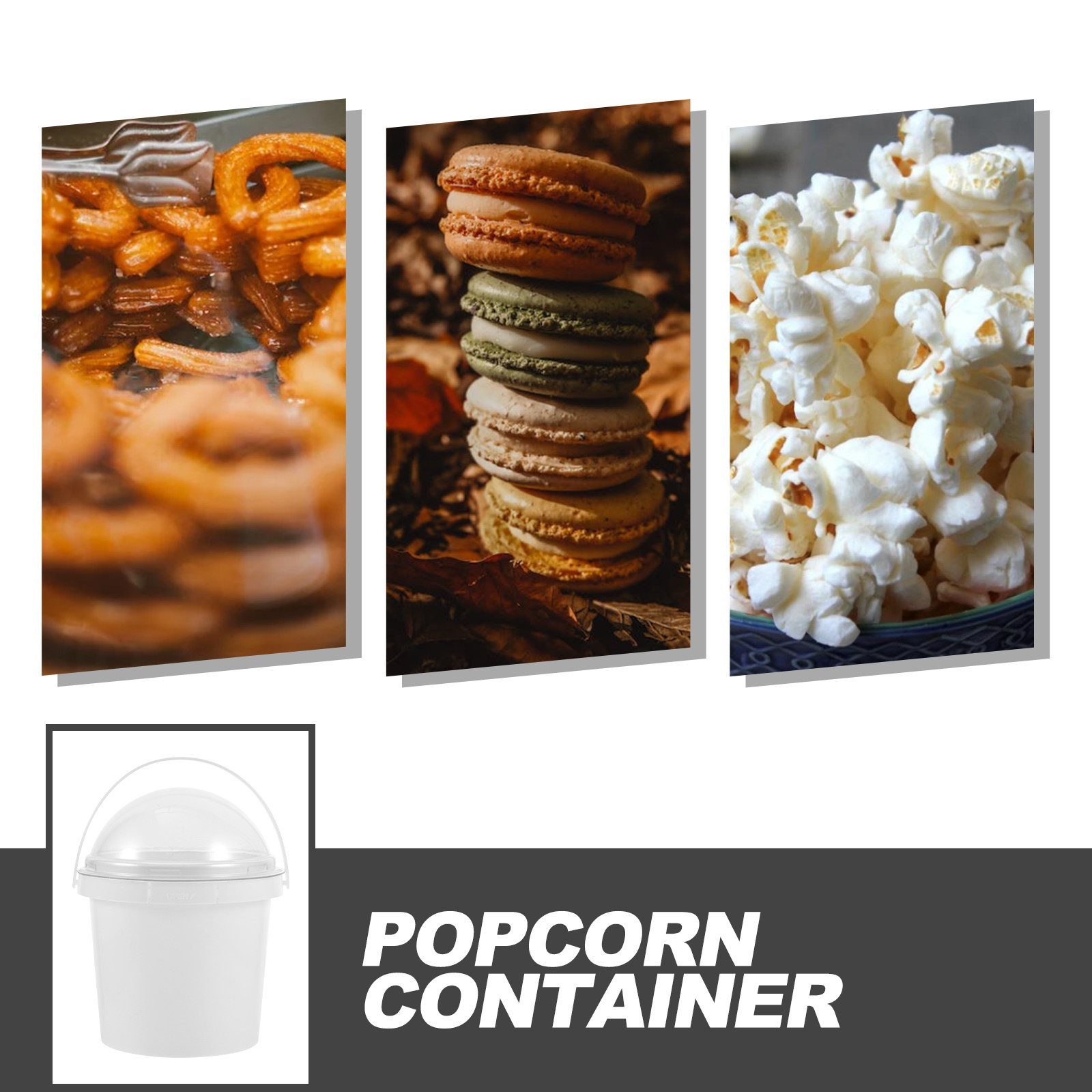 5Pcs Clear Plastic Popcorn Buc - Home Cinema Food บทวิจารณ์และราคา