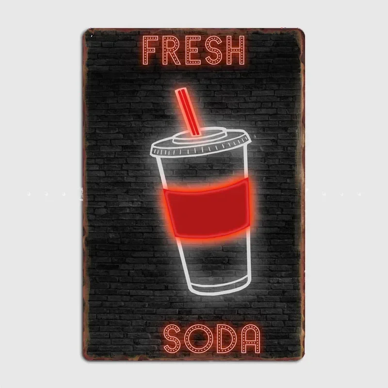 SODA Food Neon Sign Metal Sign - Home Cinema Food บทวิจารณ์และราคา