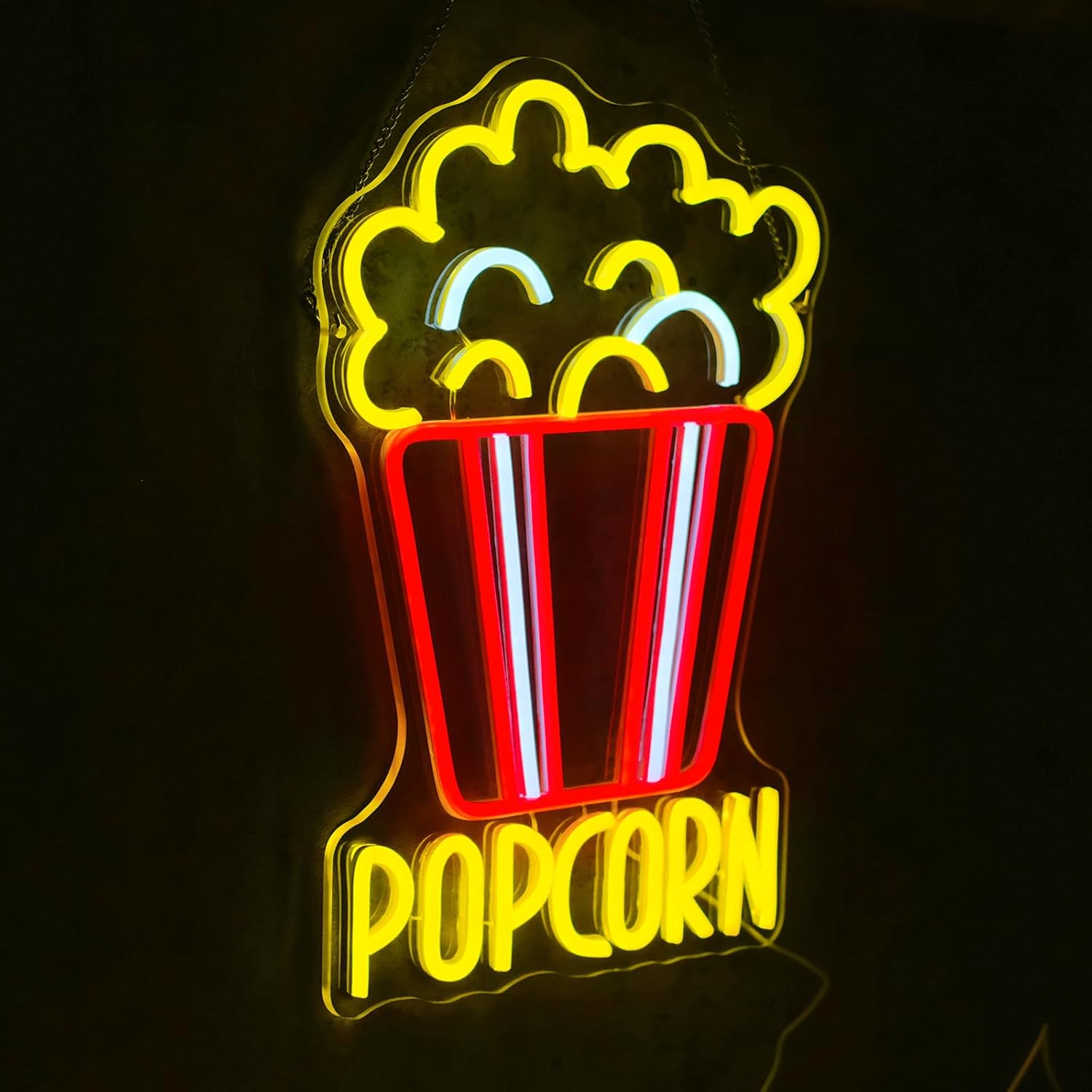 Popcorn Neon Sign Dimmable Foo - Home Cinema Food บทวิจารณ์และราคา