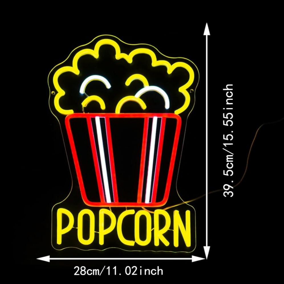 Popcorn Neon Sign Dimmable Foo - Home Cinema Food บทวิจารณ์และราคา