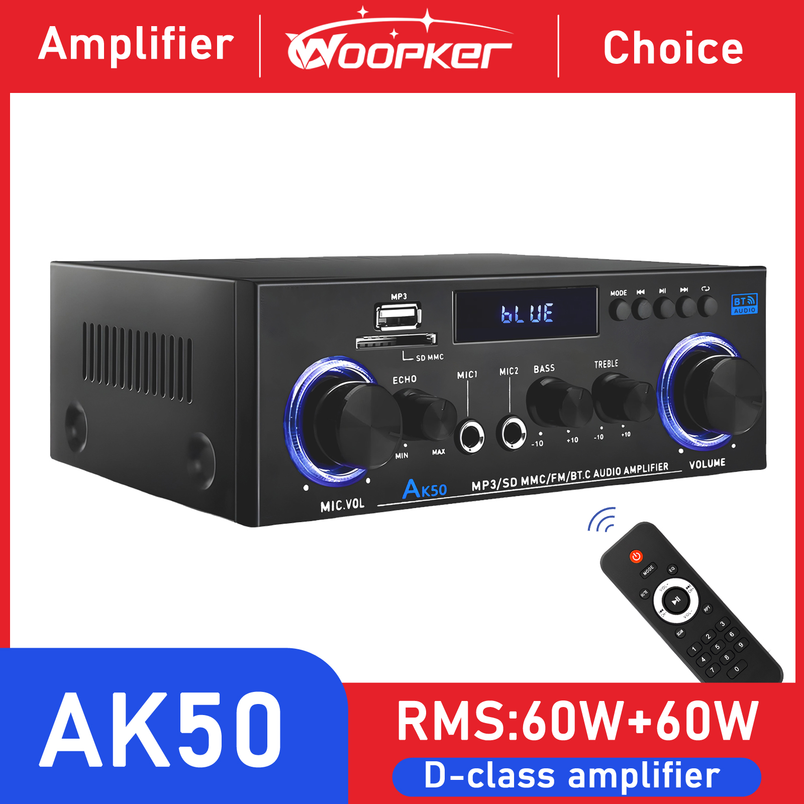 Woopker AK50 HIFI Audio Amplif - Home Cinema Audio System บทวิจารณ์และราคา