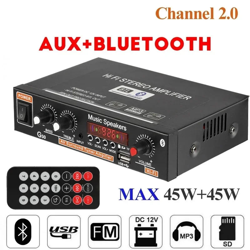 G30 Audio Amplifier 45Wx2 Chan - Home Cinema Audio System บทวิจารณ์และราคา