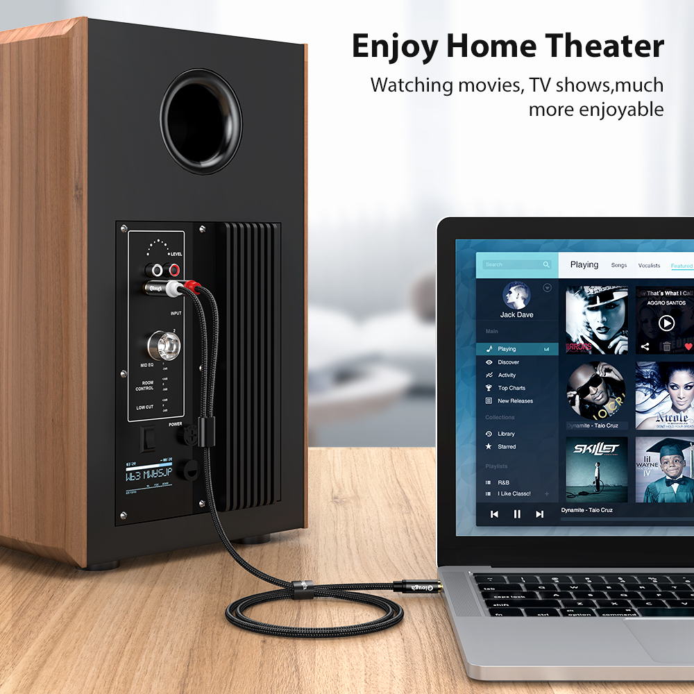 Elough RCA Cable AUX RCA Speak - Genius Home Cinema บทวิจารณ์และราคา