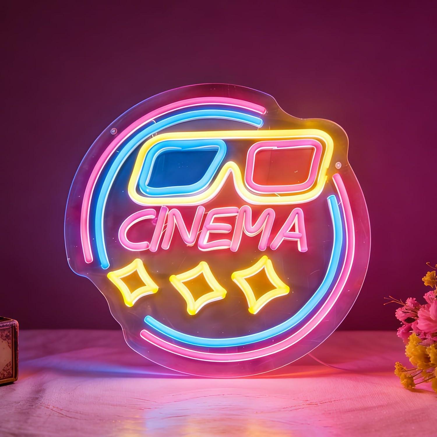 Cinema Neon Sign USB Dimmable  - Home Cinema Wall Lights บทวิจารณ์และราคา