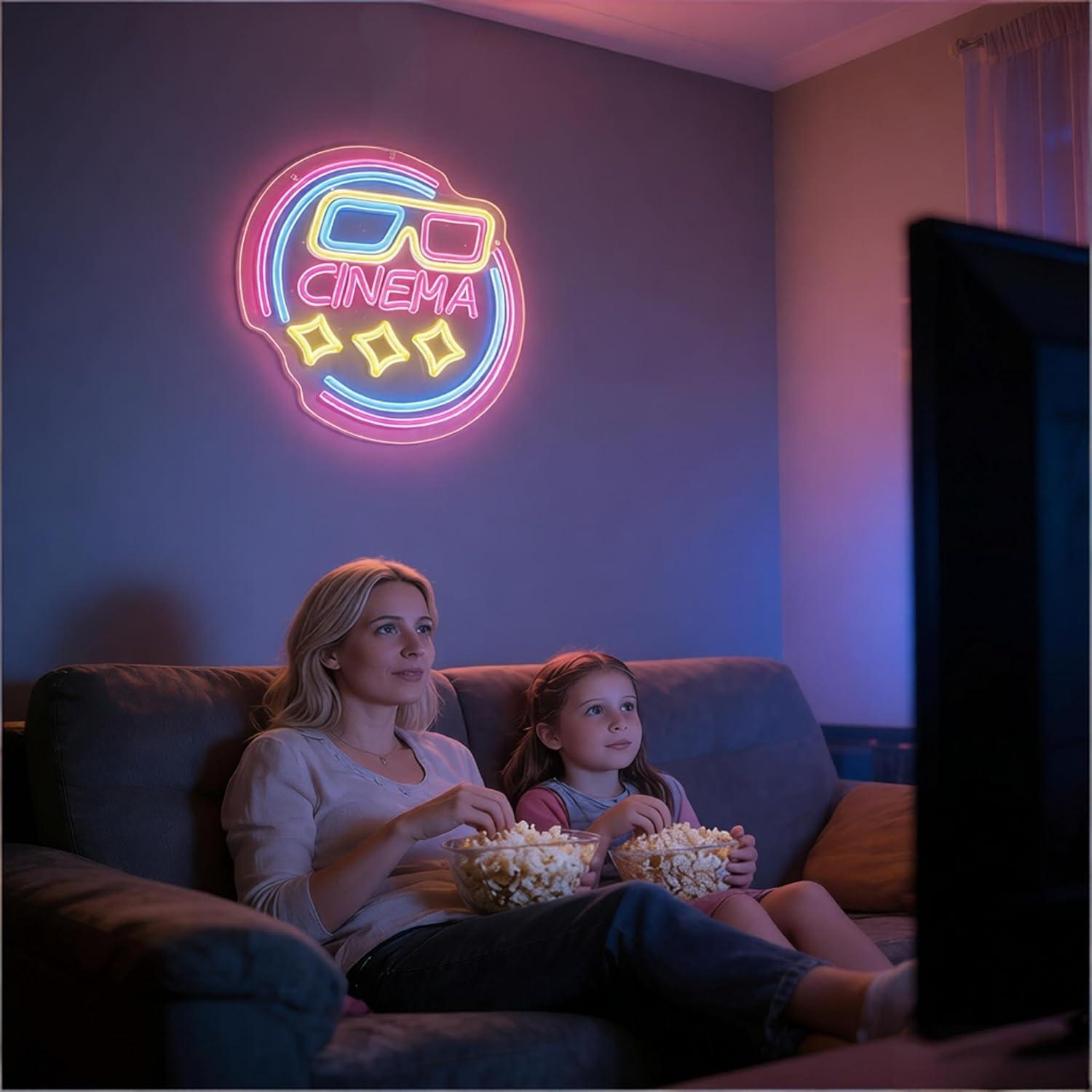 Cinema Neon Sign USB Dimmable  - Home Cinema Wall Lights บทวิจารณ์และราคา