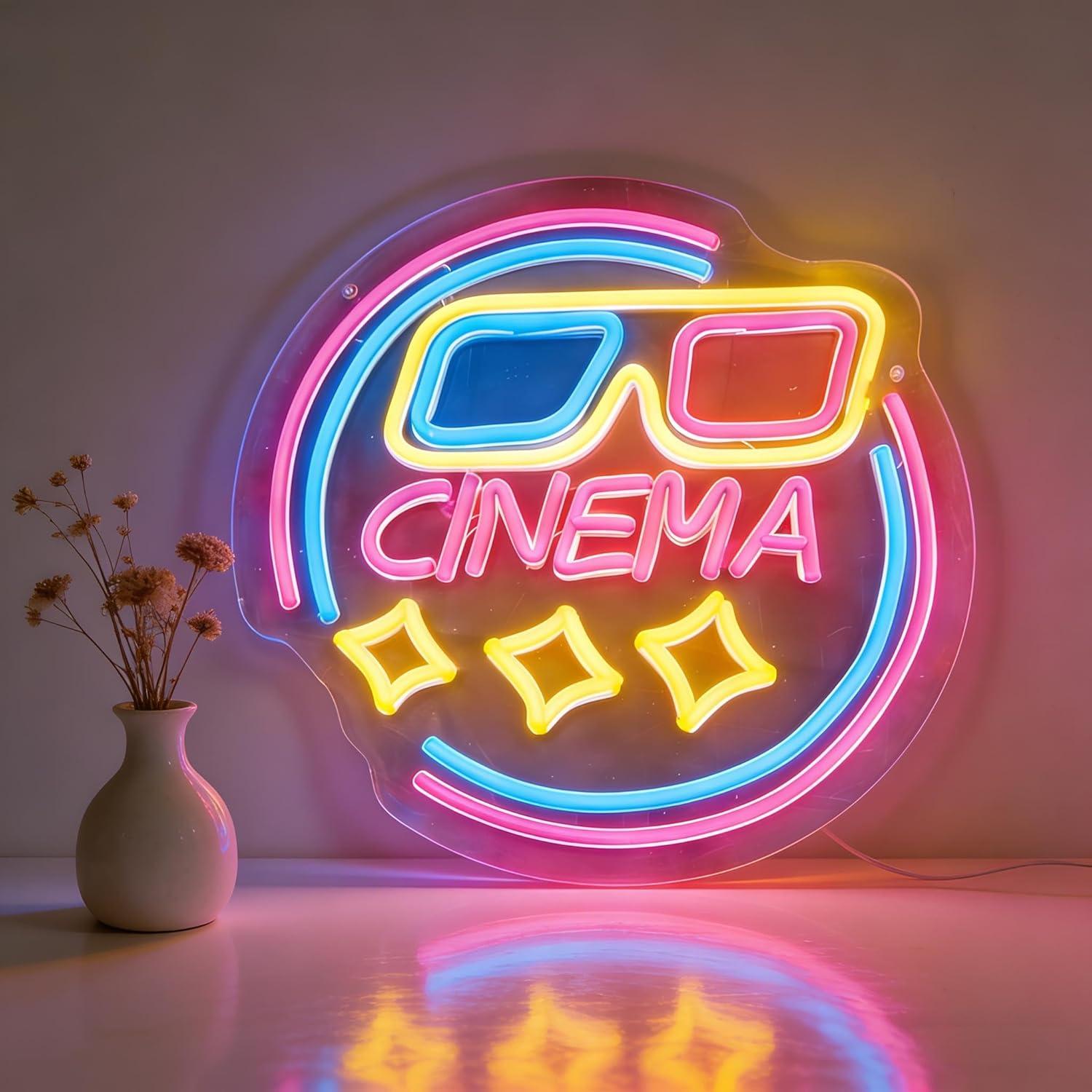 Cinema Neon Sign USB Dimmable  - Home Cinema Wall Lights บทวิจารณ์และราคา