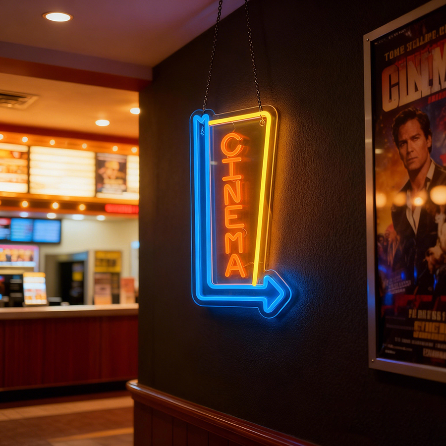 Cinema Neon Sign For Wall Deco - Home Cinema Wall Lights บทวิจารณ์และราคา