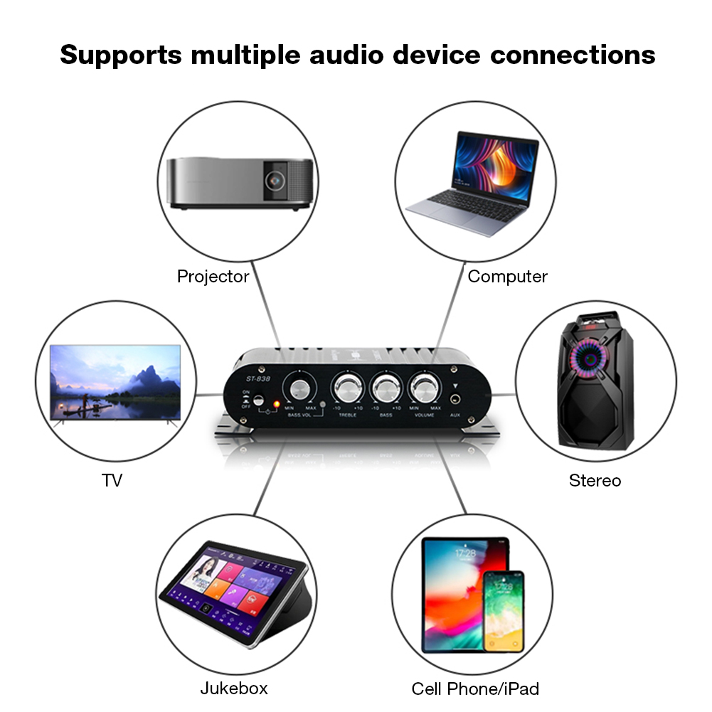 ST-838 Home Theater Amplifiers - Home Cinema Audio System บทวิจารณ์และราคา
