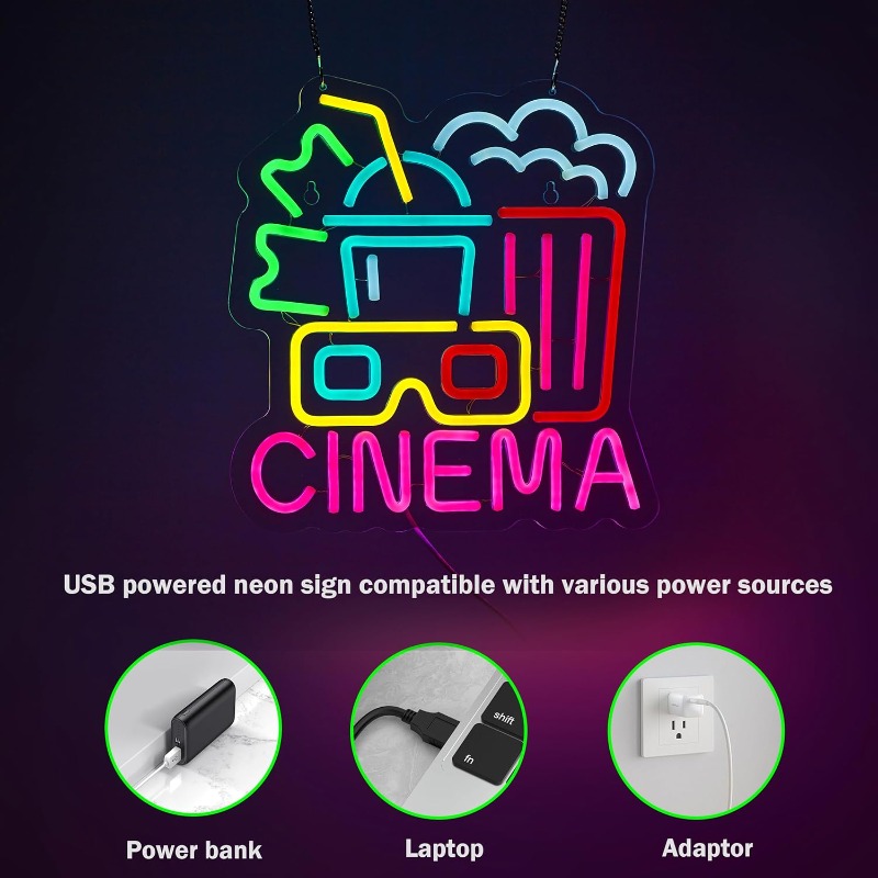 Cinema Neon Sign,Movie Time Ni - Home Cinema Wall Lights บทวิจารณ์และราคา