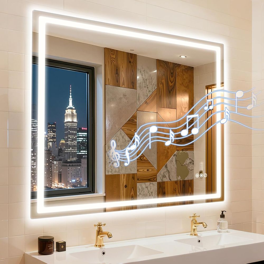 Wall-Mounted LED Vanity Mirror - Wall Mount Speaker บทวิจารณ์และราคา