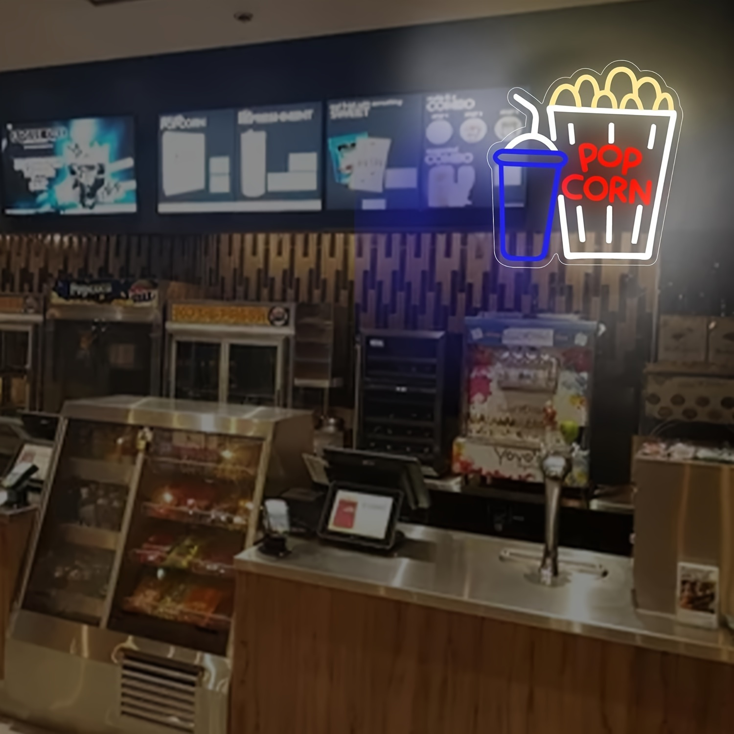 Popcorn Drink Neon Sign LED Wa - Home Cinema Wall Lights บทวิจารณ์และราคา