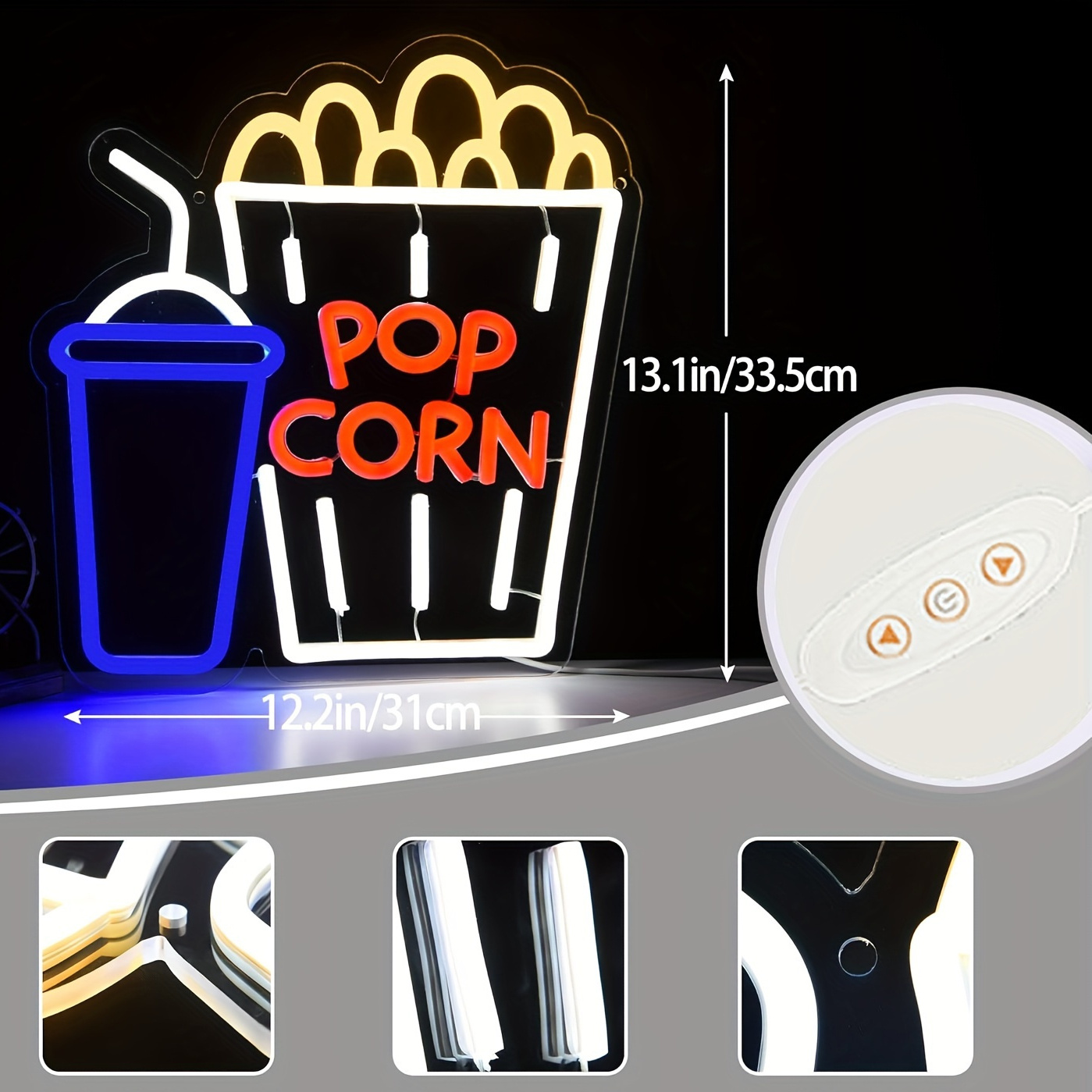 Popcorn Drink Neon Sign LED Wa - Home Cinema Wall Lights บทวิจารณ์และราคา