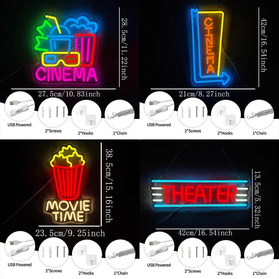 Led Neon Light For Cinema,Game - Home Cinema Wall Lights บทวิจารณ์และราคา