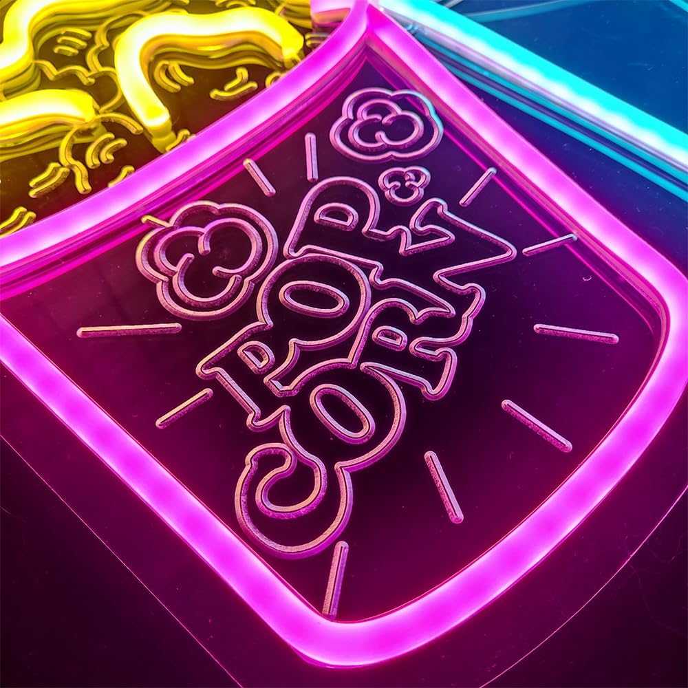 Popcorn Neon Sign LED Neon Lig - Home Cinema Wall Lights บทวิจารณ์และราคา