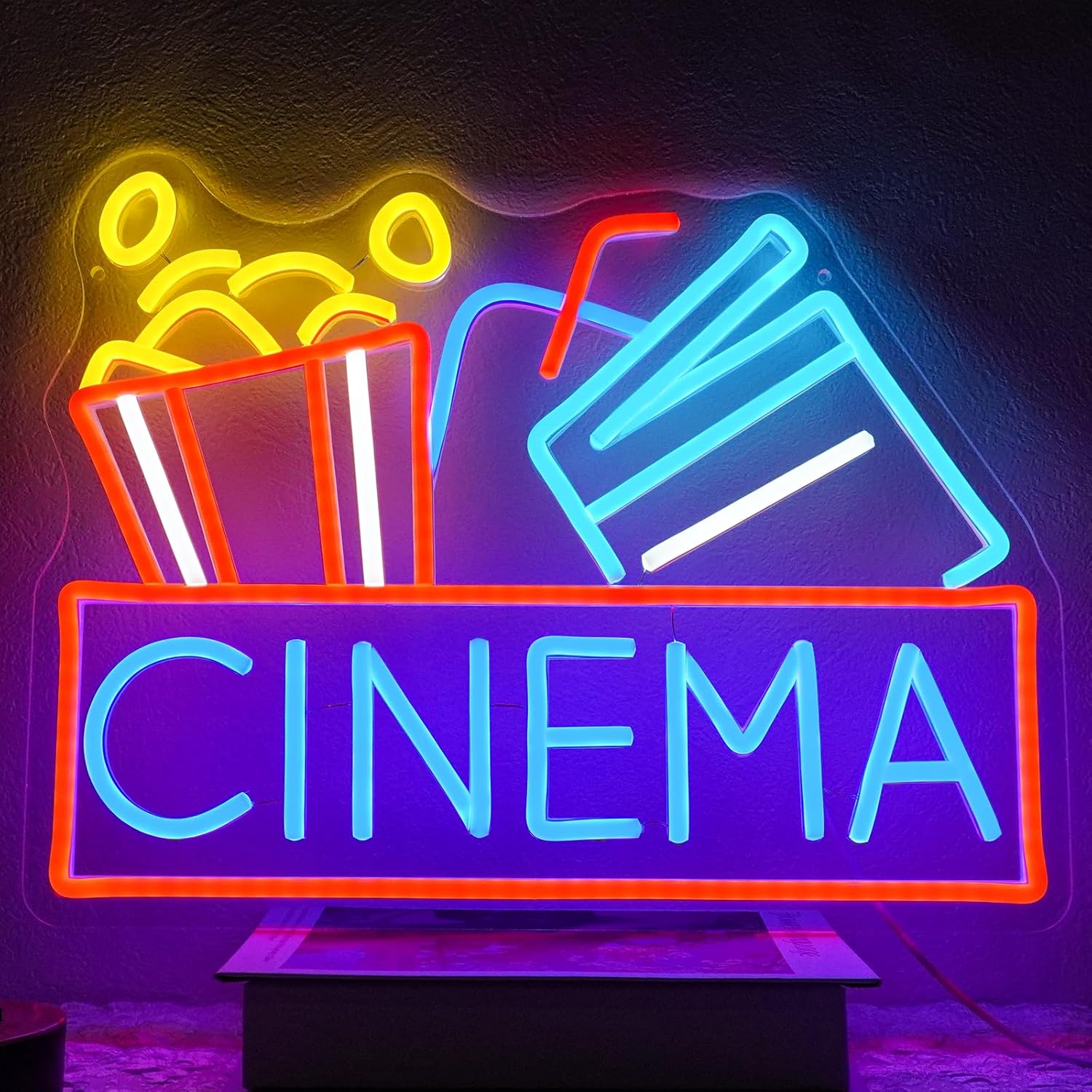 Popcorn Neon Sign Dimmable Foo - Home Cinema Food บทวิจารณ์และราคา