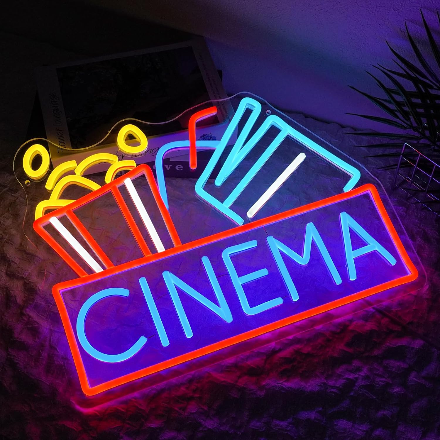 Popcorn Neon Sign Dimmable Foo - Home Cinema Food บทวิจารณ์และราคา