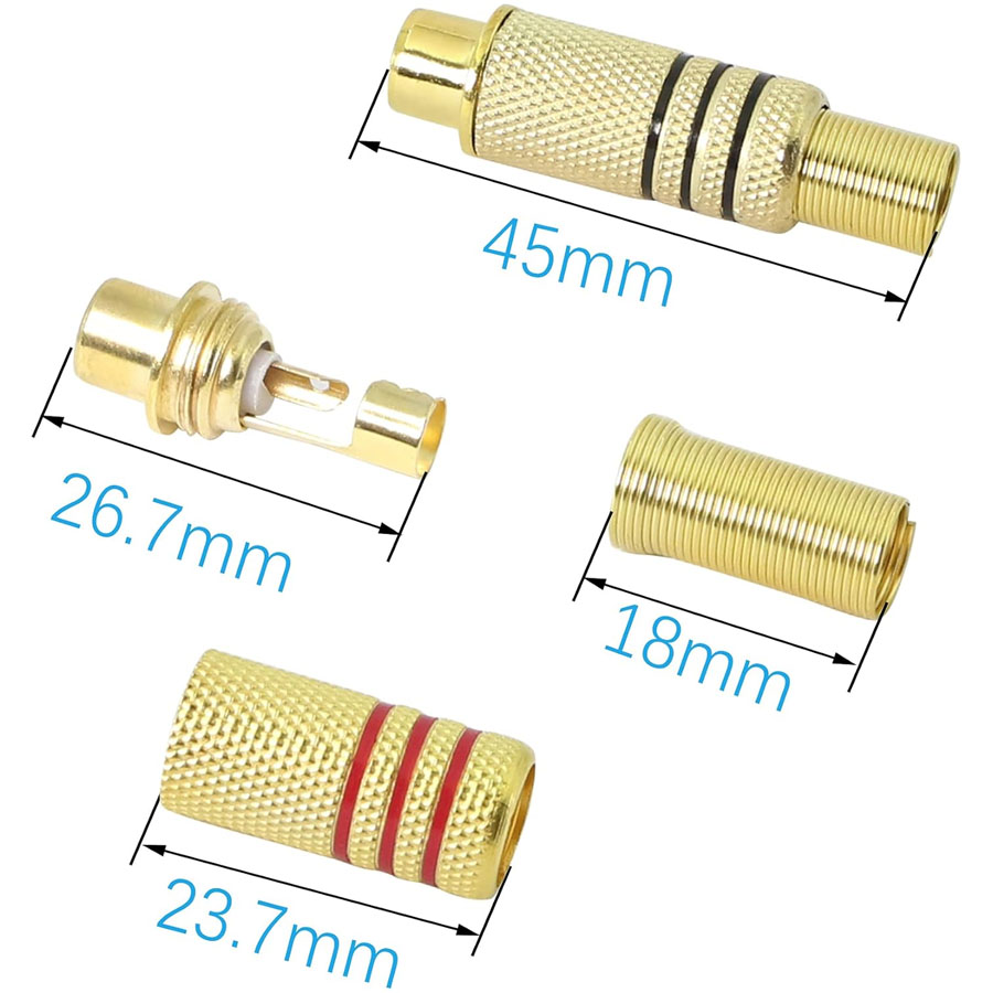 4PCS RCA Plug Gold Plated Sold - Home Cinema Audio System บทวิจารณ์และราคา