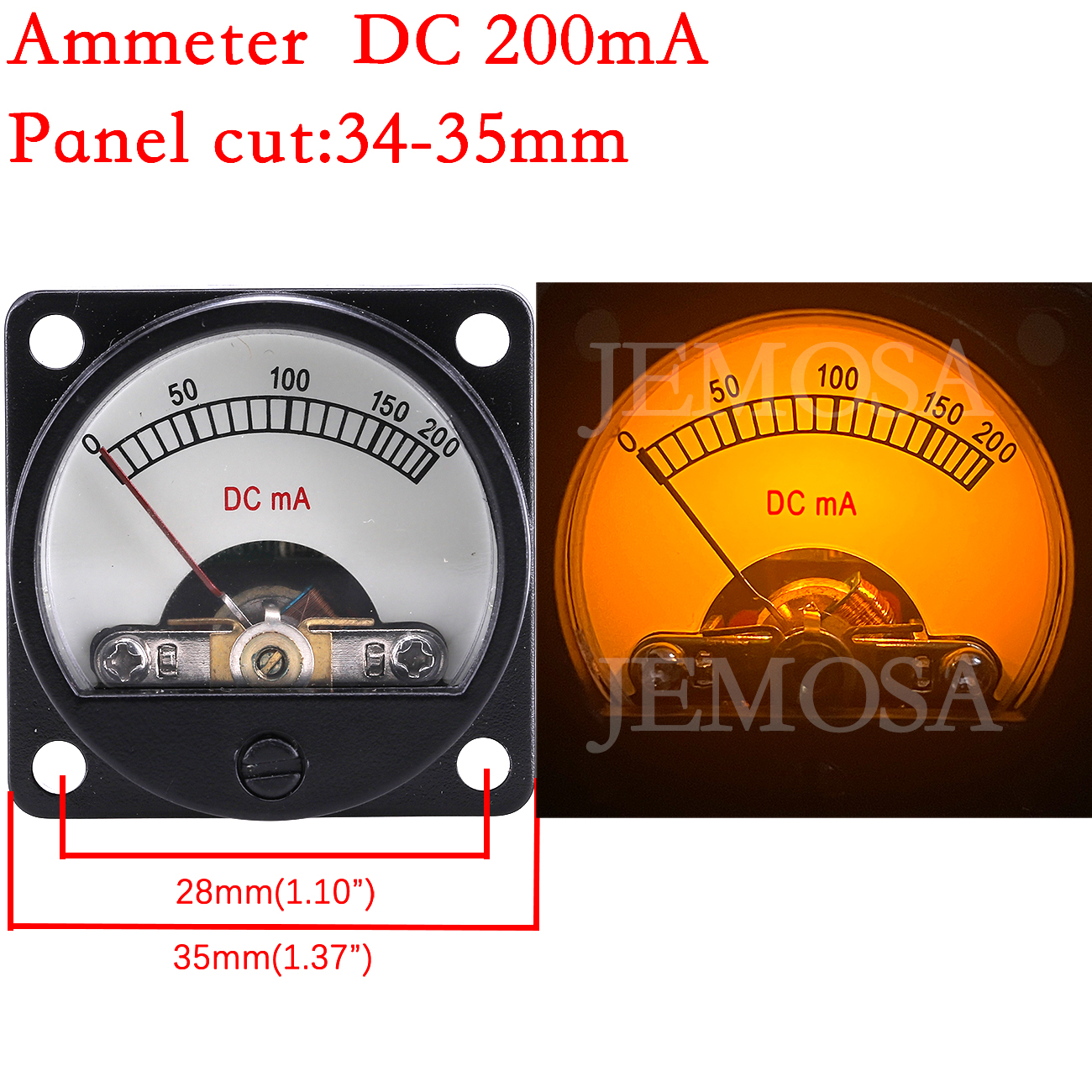 1PC 34mm Ammeter DC 100MA 200M - Home Cinema Hifi บทวิจารณ์และราคา